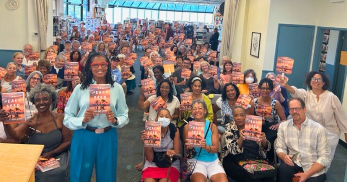 Anita Gail Jones' appearance at a crowded Book Passage bookstore in Corte Madera, CA for The Peach Seed (August, 2023)