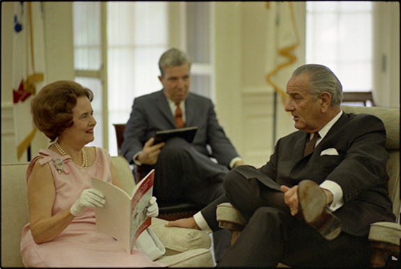 Mary Lasker with President Lyndon B. Johnson; Photo: Courtesy Judith Pearson