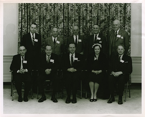 Mary Lasker at lst meeting National Heart Council,c.1948; Courtesy Judith Pearson